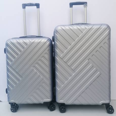 Set kofera 2u1 Srednji i Veliki ABS 8010 SREBRNI +POKLON navlaka