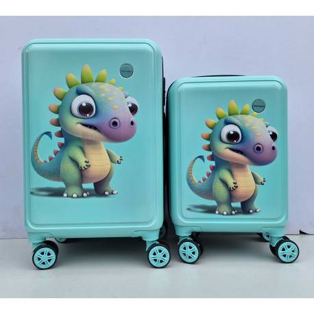 DECIJI KOFERI SET 2U1 MOD.61 DINOSAURUS TIRKIZNI