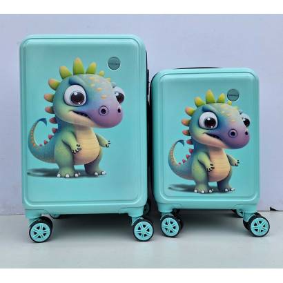 DECIJI KOFERI SET 2U1 MOD.61 DINOSAURUS TIRKIZNI