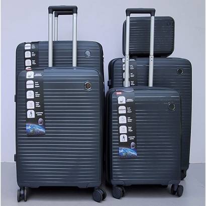 Set Kofera 5u1 Polipropilen PP166 tamno sivi