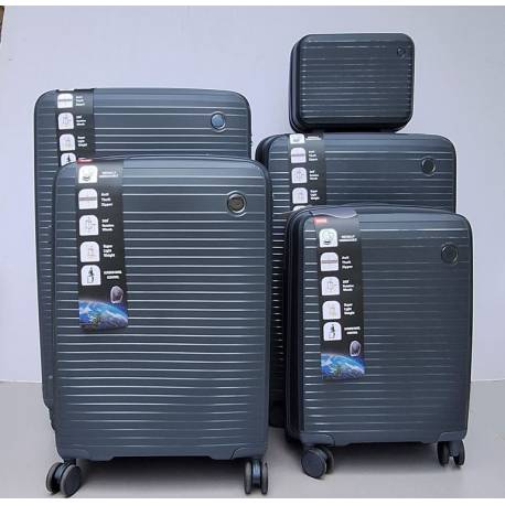 Set Kofera 5u1 Polipropilen PP166 tamno sivi