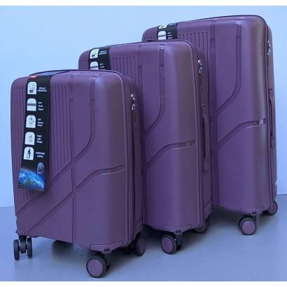 Set Kofera 3u1 Polipropilen PP701 tamno ljubicasti